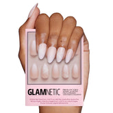 Glamnetic Snowdrift: uñas ombre mate cortas, estilo elegante y versátil.