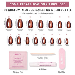 Glamnetic Moscow kit de 30 uñas para tallaje personalizado.