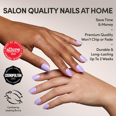 Glamnetic Uñas Lilac con acabado brillante para look pulido