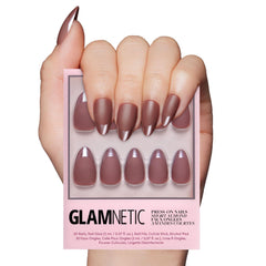 Glamnetic Terra uñas en forma de almendra mate para look sofisticado diario.