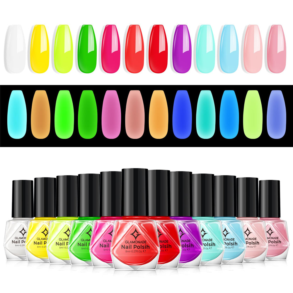 Glamonade Neon naranja, botella brillante para un look audaz en fiestas.