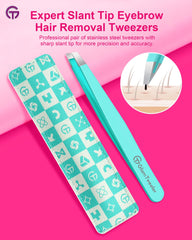 Pinzas GlamTweeler con punta inclinada de 25 grados para pelos finos.