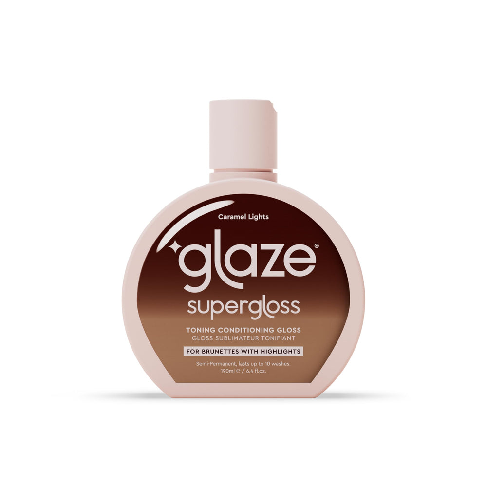 Frente del envase Glaze, muestra un brillo supremo y color intenso