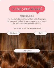 Aplicación rápida de Glaze añade brillo y color sin aclarar en cabello castaño