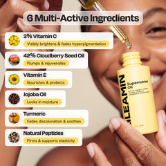 Gleamin Aceite facial para masaje y gua sha, deslizamiento suave.