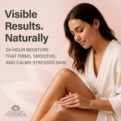 Glimmer Goddess shea and cocoa butter ingredients highlight nourishing fats.