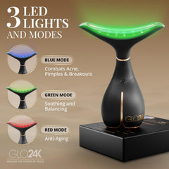 GLO24K masaje facial ergonómico, para un cuidado diario cómodo.