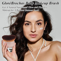 GloréBrochas auto-bronceador para cuerpo, aplicación suave y rápida.