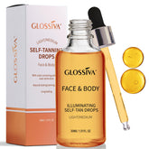 Glossiva Gotas Autobronceadoras: botella con gota para control preciso del bronceado