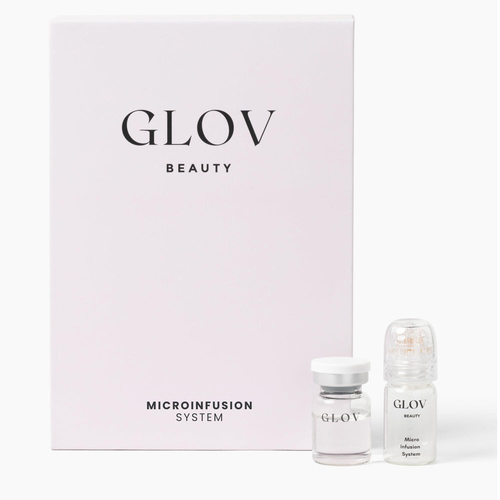 Glov Beauty sistema infusion micro para rostro y labios con punta de oro 24k para luminosidad suave.