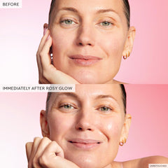 Brillo rosado suave de Hue Drops para un look natural y radiante.