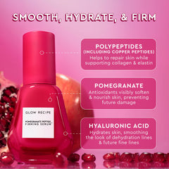 Étiquette Glow Recipe Grenade et Cuivre sur l'emballage élégant.