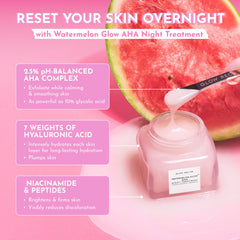 Textura gel ligera de Glow Recipe Watermelon Glow Night Treatment para hidratación nocturna.