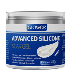 Glowor gel cicatrices avanzado en envase, mejora textura y tono.