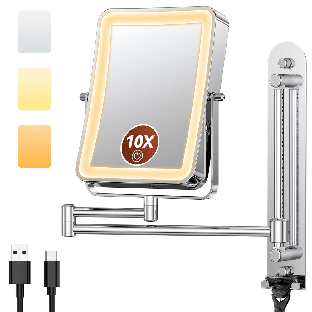 Glowtop espejo maquillaje con luz rectangular para visión clara y retoques precisos