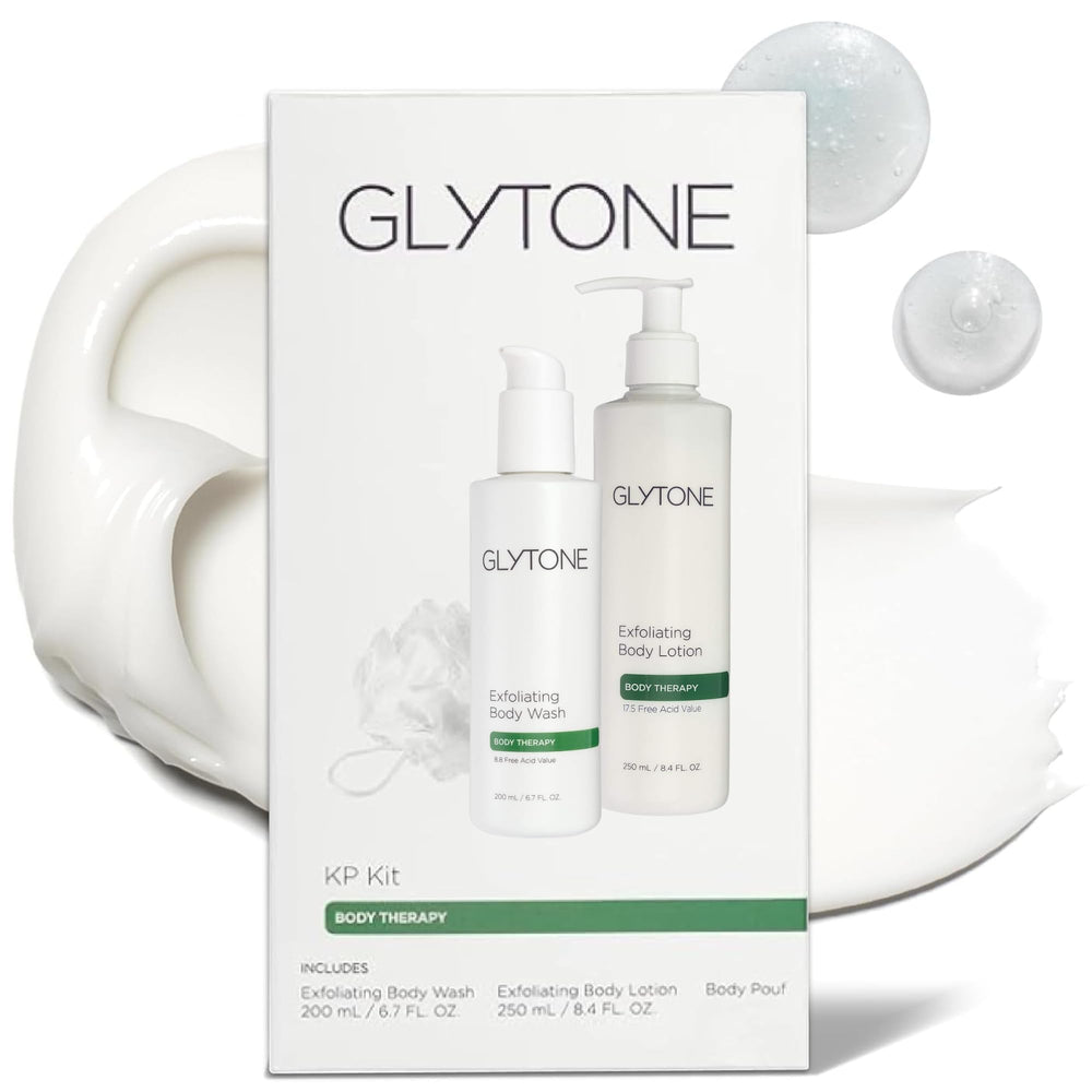 Glytone KP Kit: Ducha exfoliante para suavizar piel seca.