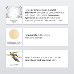 Glytone loción exfoliante aplicada con la mano para exfoliación suave