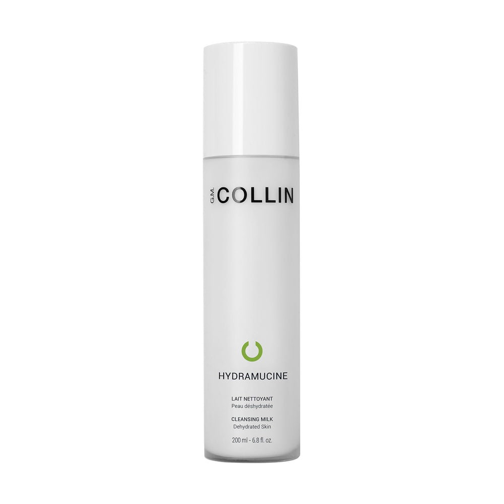 G.M. COLLIN Hydramucine Leche Limpiadora en botella, purifica piel deshidratada con suavidad.