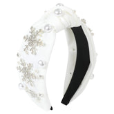Gmmidea diadema de nieve con cristal y perlas, añade brillo sutil a cualquier outfit festivo.