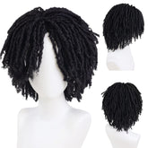 GNIMEGIL peluca dreadlocks negras, frente natural para look realista.