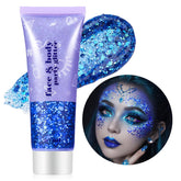 Go Ho brillo azul, efecto holografico para rostro y cuerpo, brillo duradero.