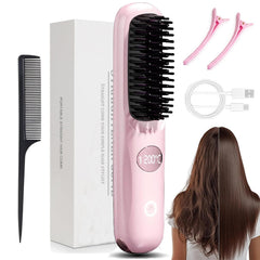 Gobrush Pro con pantalla iluminada para controlar temperatura y batería durante el peinado