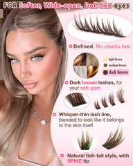 Goddvenus cluster-pestañas-estilo-manga: efecto manga suave para ojos más expresivos.