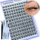 Goddvenus kit cluster pestañas 3 en 1 para autoaplicación con 132 piezas.