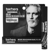 Godefroy Barbers Choice Silver Line con cepillo integrado para aplicación rápida y limpia.