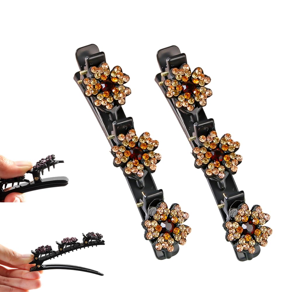 Pinzas Godmifa para trenza con cristal brillante para estilos diarios.