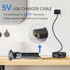 Cable de 3,3 pies incluido para uso en casa o de viaje.
