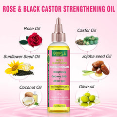 Goiple Aceite rosa y ricino, nutrición para cuero cabelludo y cabello suave.