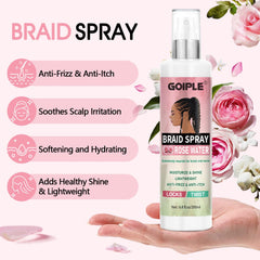 Goiple aplicación spray para trenzas Rosa Menta, uso rápido y sin enjuague.