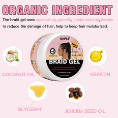 Goiple Gel para trenzas: aplicación suave para bordes definidos sin esfuerzo.