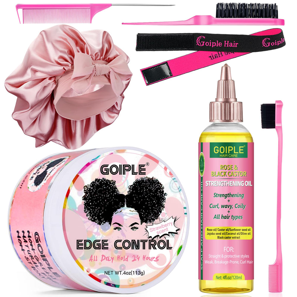 Goiple Edge Control Wax para delineado preciso y acabado limpio en cabello negro.