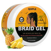 Goiple gel para trenzas, botella 8 oz, fijación fuerte para look definido.