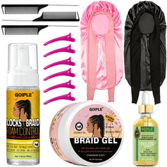 Goiple kit extrahold para trenzas en empaque, listo para empezar.
