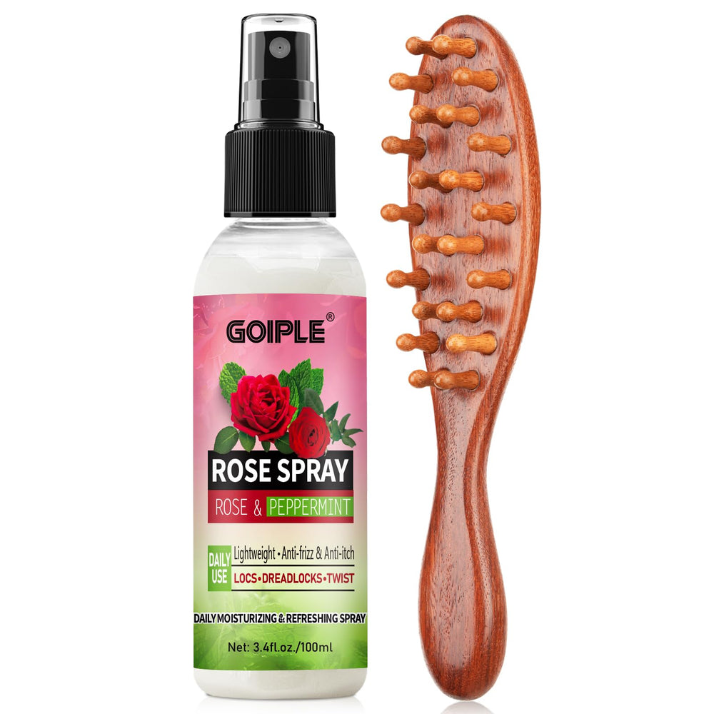 Goiple rosa para trenzas: spray en botella para hidratación suave