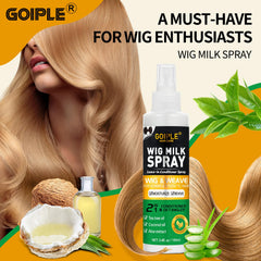 Goiple Wig Milk Spray being applied to detangle synthetic wig fibers