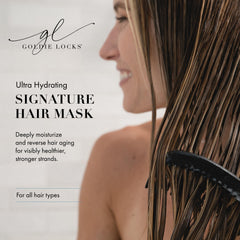 Goldie Locks Mascarilla Ultra Hidratante, restaura elasticidad y brillo sin pesadez.