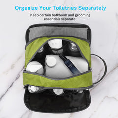 Gonex bolsa de aseo verde, diseño ligero ideal para maletas y salidas cortas.