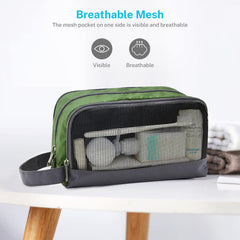 Gonex bolsa con cremallera doble en nylon verde oliva para acceso rápido.
