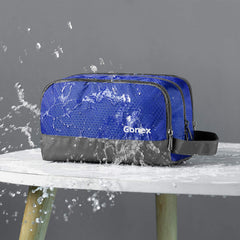 Gonex bolsa de aseo con compartimentos visibles para cosméticos.