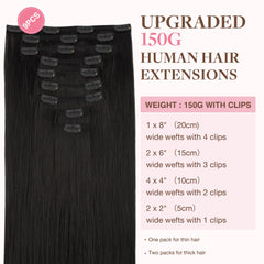 GOO GOO pelo humano Remy, clips fáciles de colocar para un look rápido.