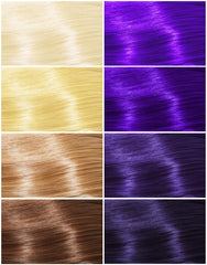 Good Dye Young prueba de mecha púrpura para validar color antes de aplicar.