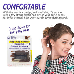 Good Hair Days horquillas tortuga para recogidos: invisibles, ideales para moños lisos.