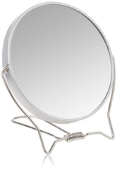 Espejo Goody de doble cara con 1x y 3x para maquillaje preciso en cualquier iluminación.