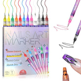 GOOLSUN marcadores para uñas 0.5 mm, 12 colores, trazos precisos para uñas