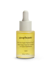 goop Aceite facial nutriente, botella con gotero, hidrata y mejora la textura.