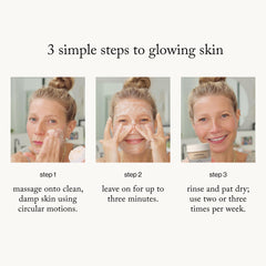 Goop Beauty Microderm Exfoliator, aplicación de rostro, piel suave tras uso regular.